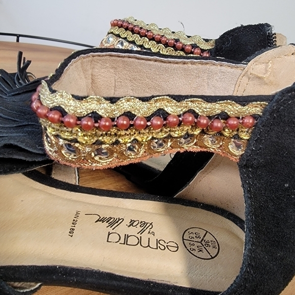 Esmara by Heidi Klum Fringe cage Sandals Vegan Boho Size 5.5 - Picture 12 of 14